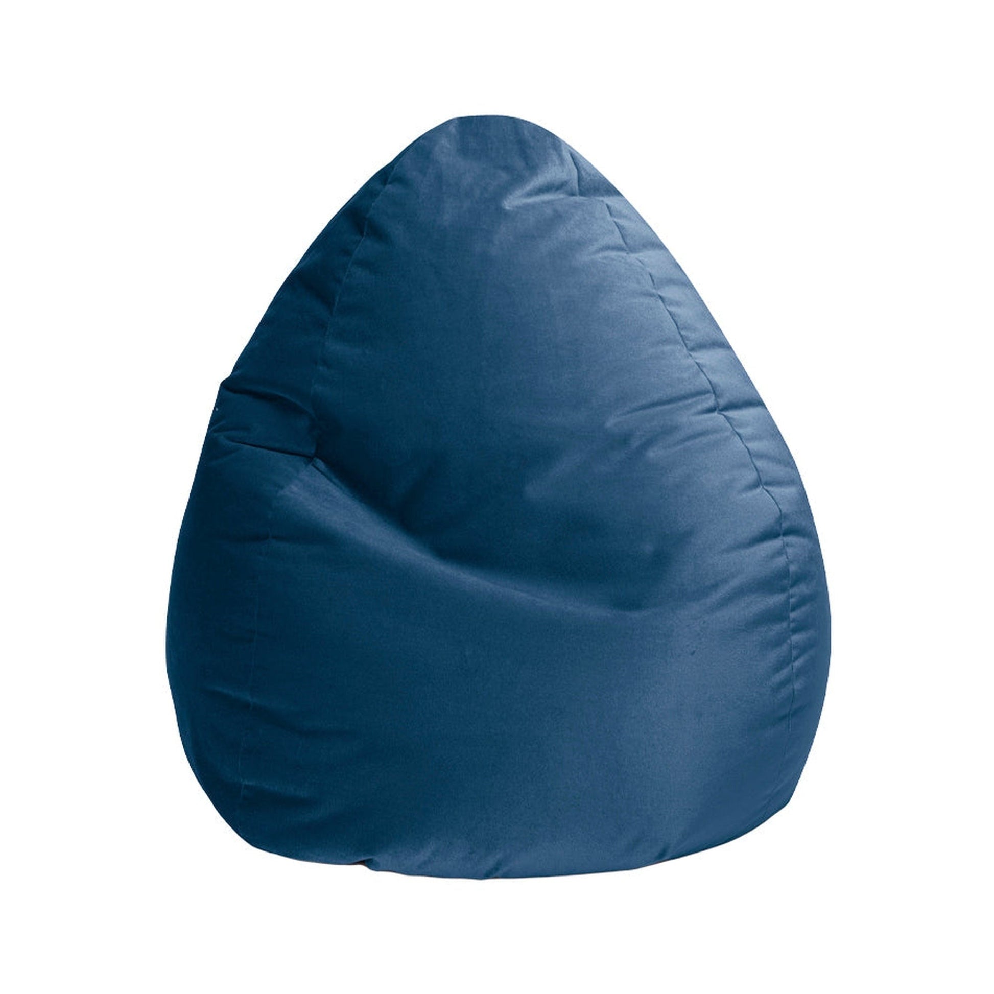 Blue bean bag chair on a white background