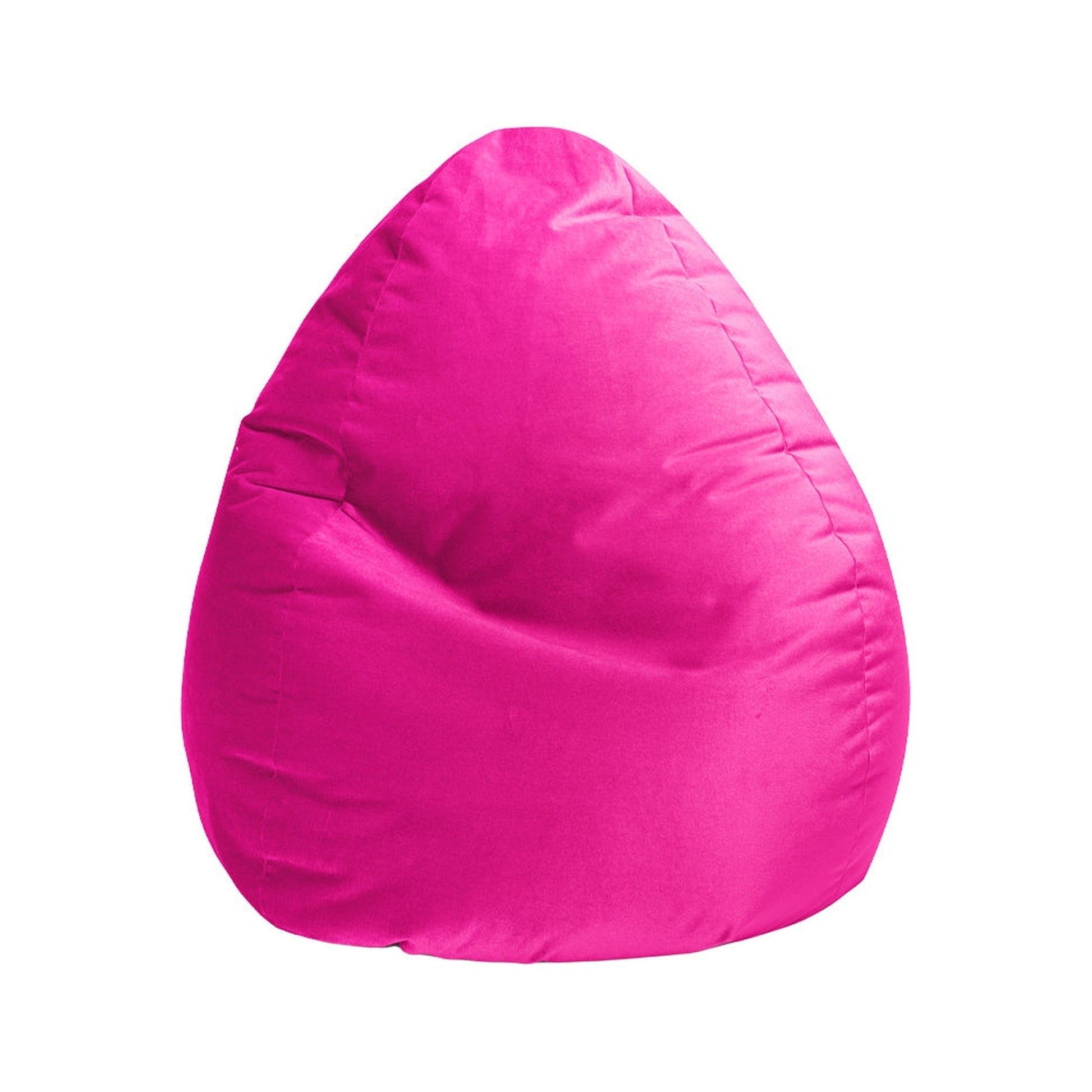 Pink bean bag chair on a white background