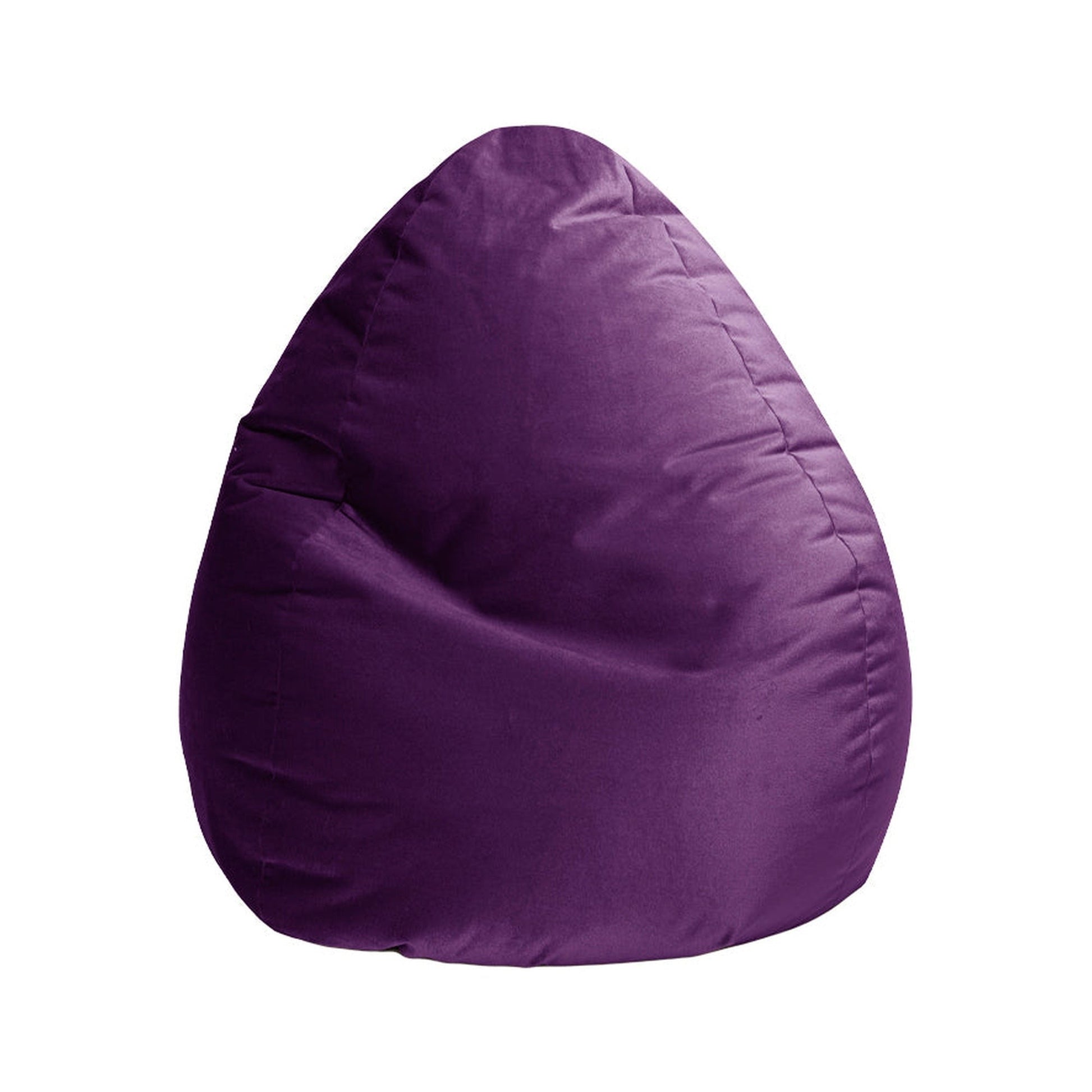 Purple bean bag chair on a white background