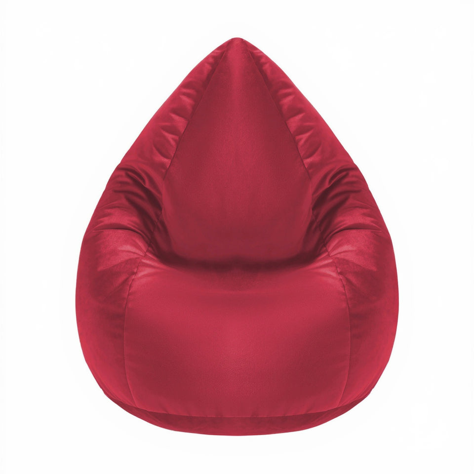 Red bean bag chair on a white background