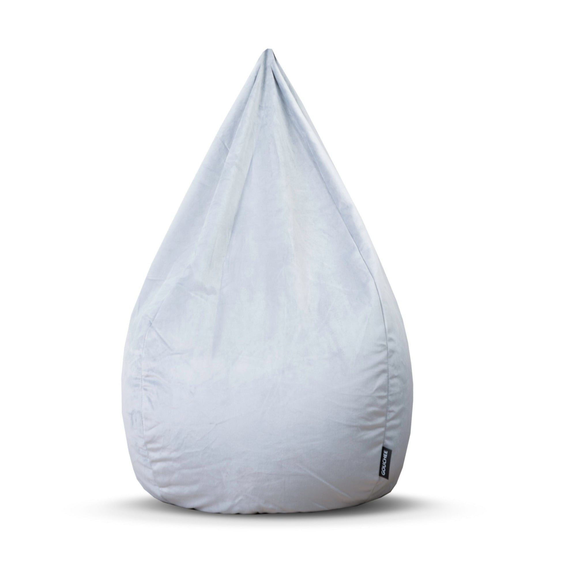 White bean bag chair on a white background