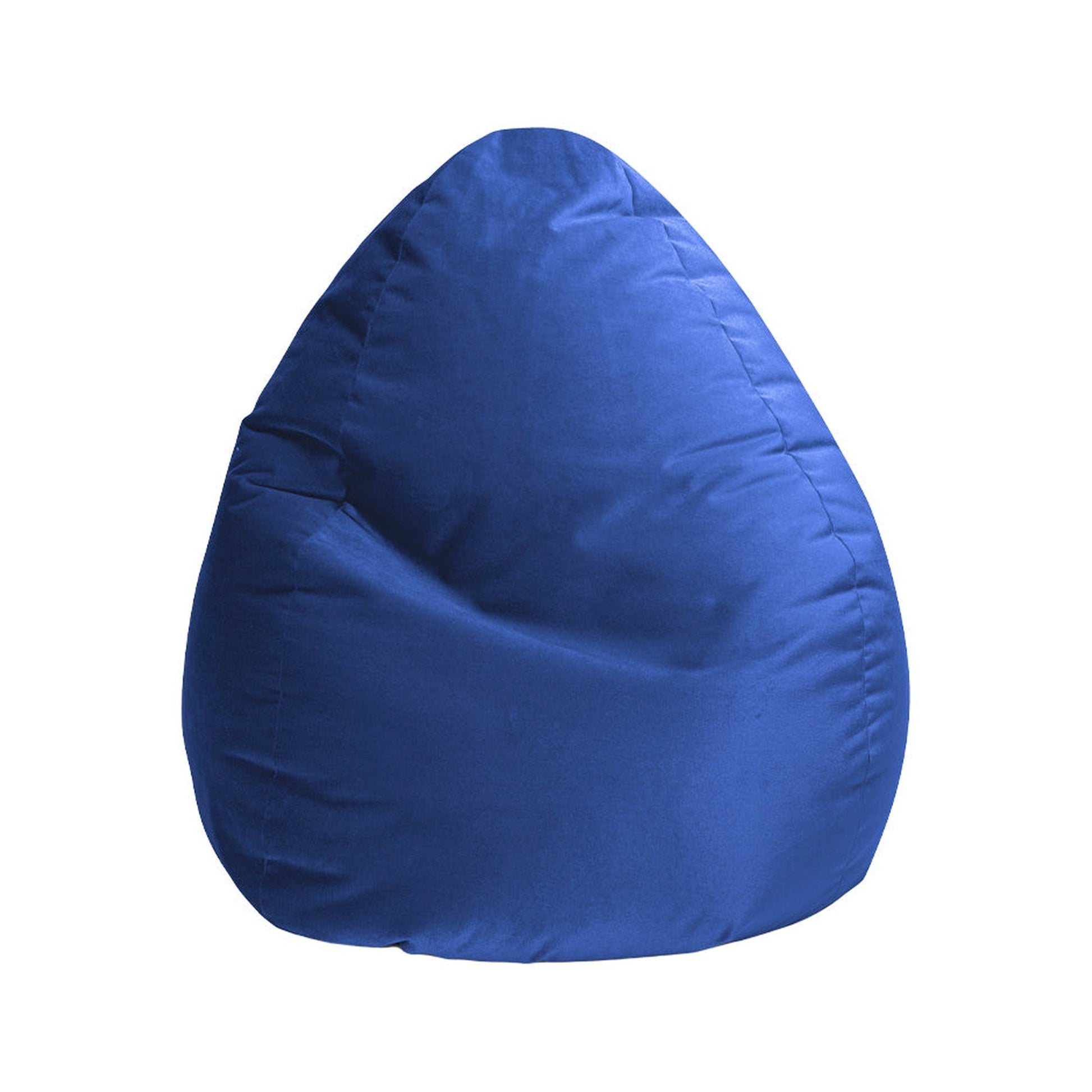 Blue bean bag chair on a white background