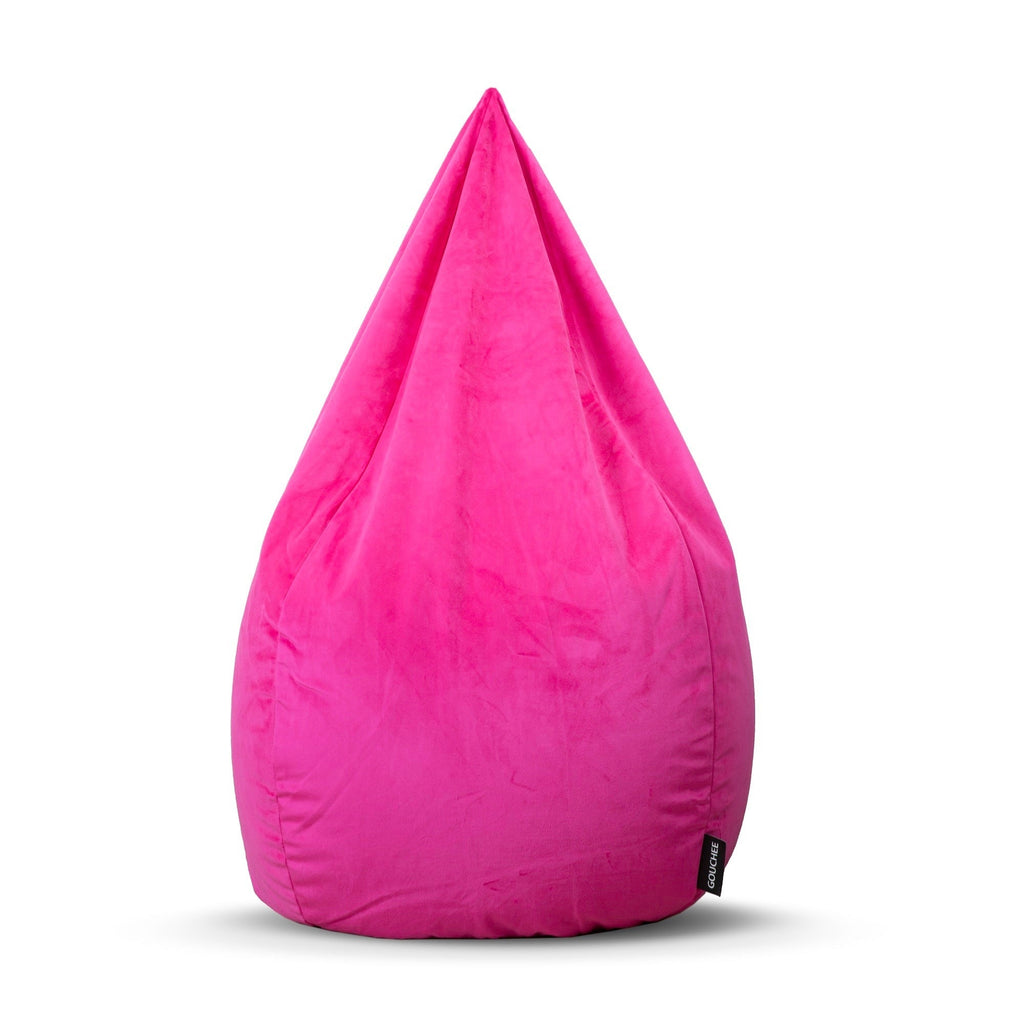 Pink bean bag chair on a white background