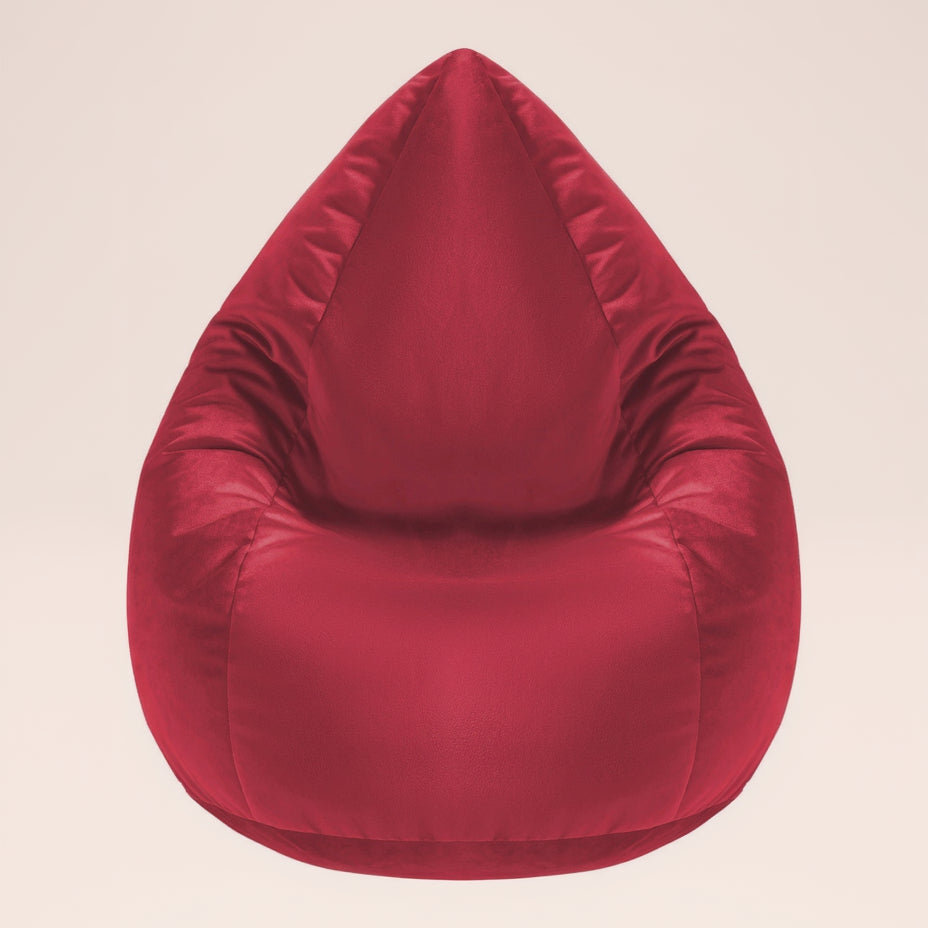 Red bean bag chair on a white background