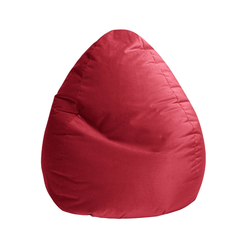 Red bean bag chair on a white background