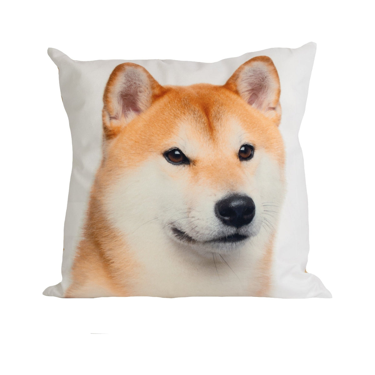 Pillow with a Shiba Inu dog face printed 