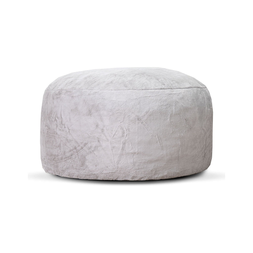 Gray textured ottoman on a white background