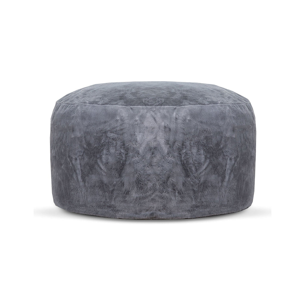 Gray textured ottoman on a white background