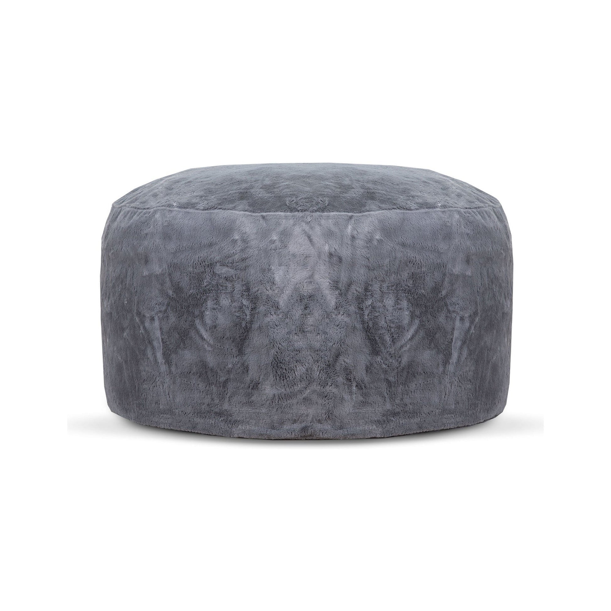 Gray textured ottoman on a white background