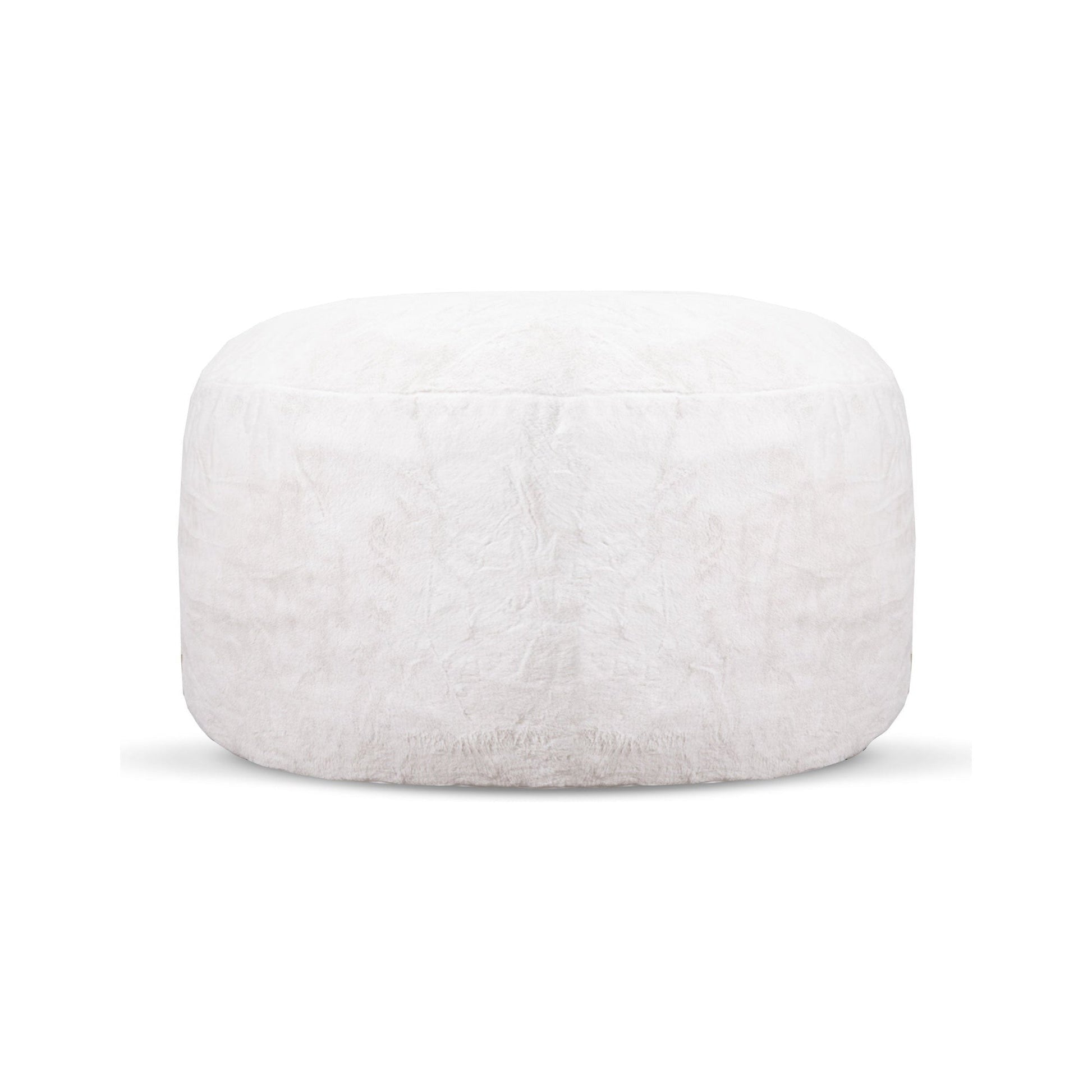 White textured ottoman on a white background