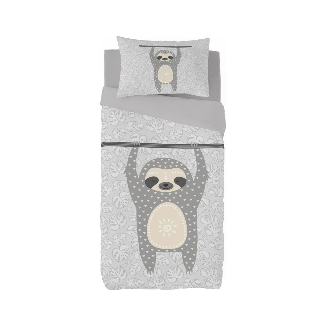 Juego de funda nórdica de 2 piezas con diseño de perezoso (66" de ancho x 86" de largo)