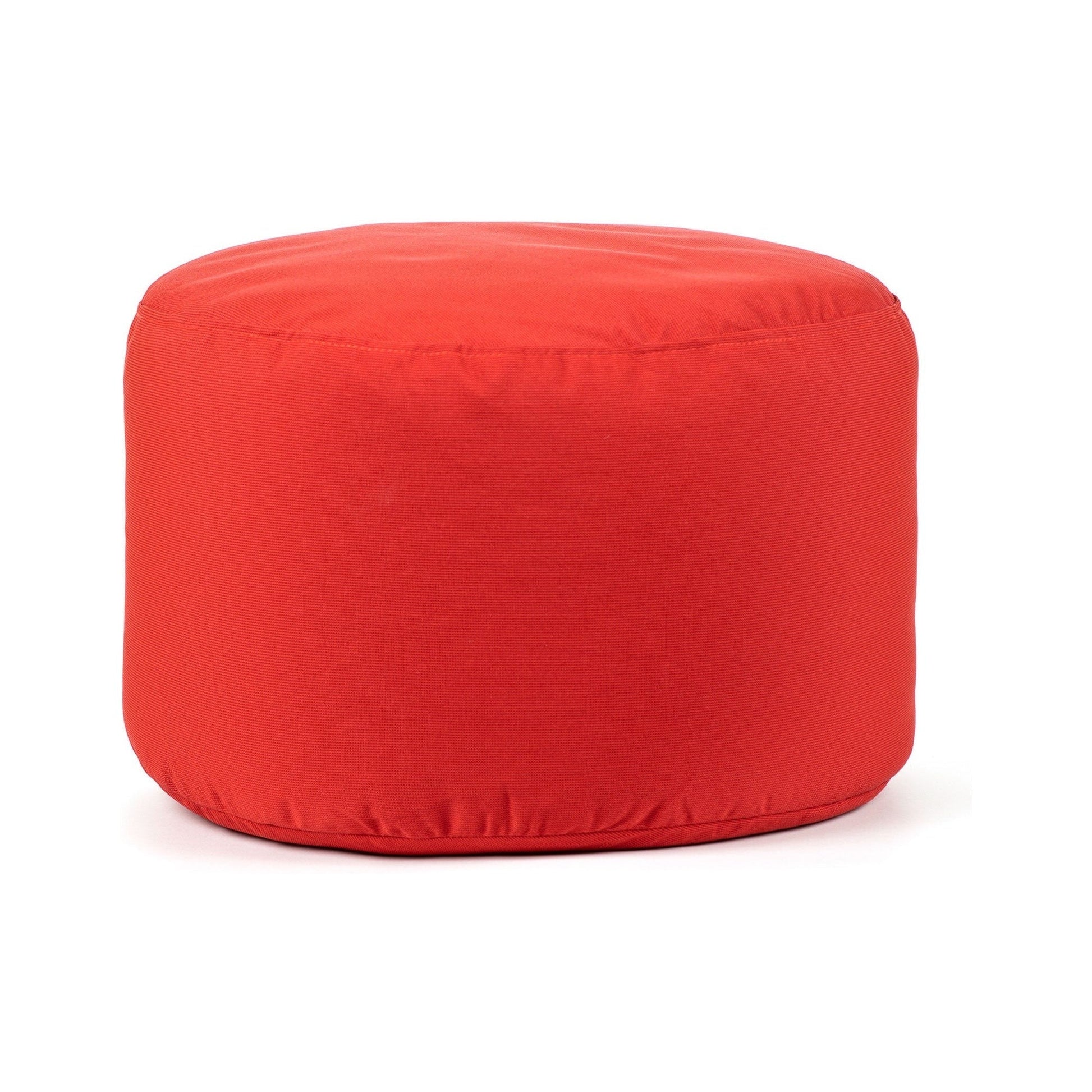 Red pouf on a white background