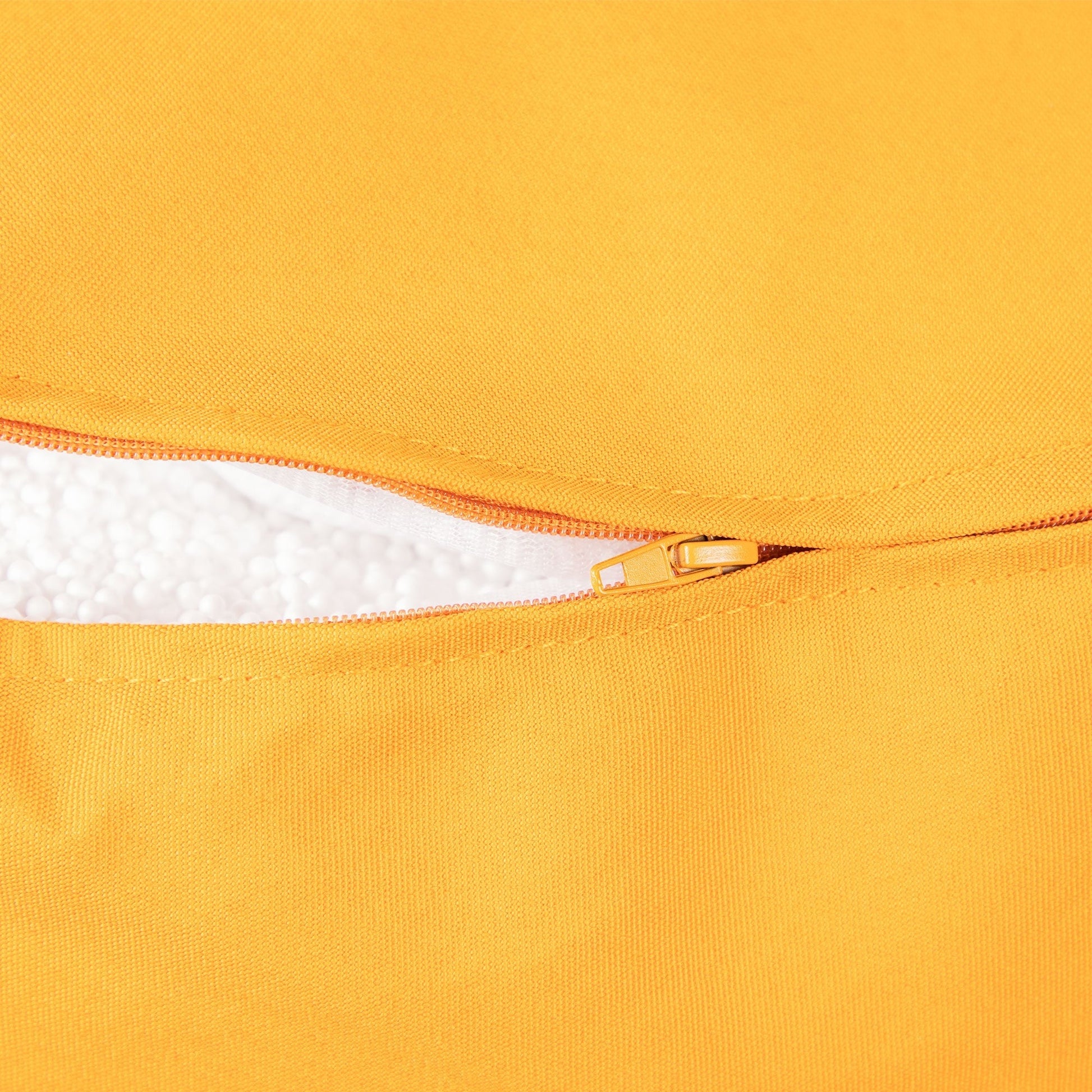 Close-up of a yellow bag with a zipper