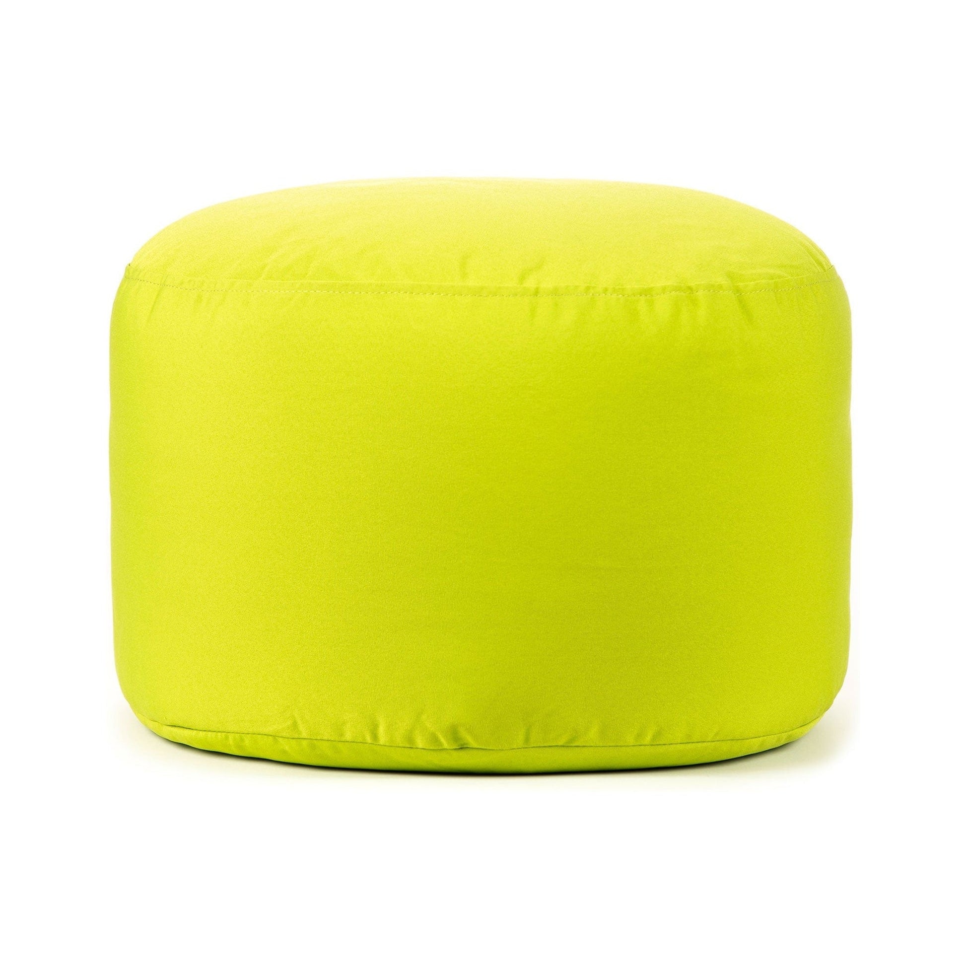 Yellow bean bag chair on a white background