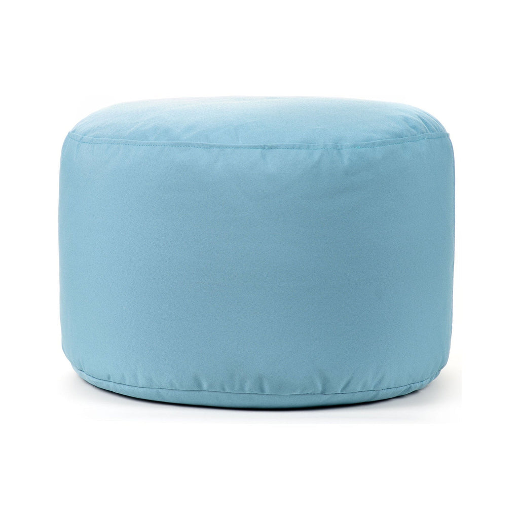 Light blue ottoman on a white background