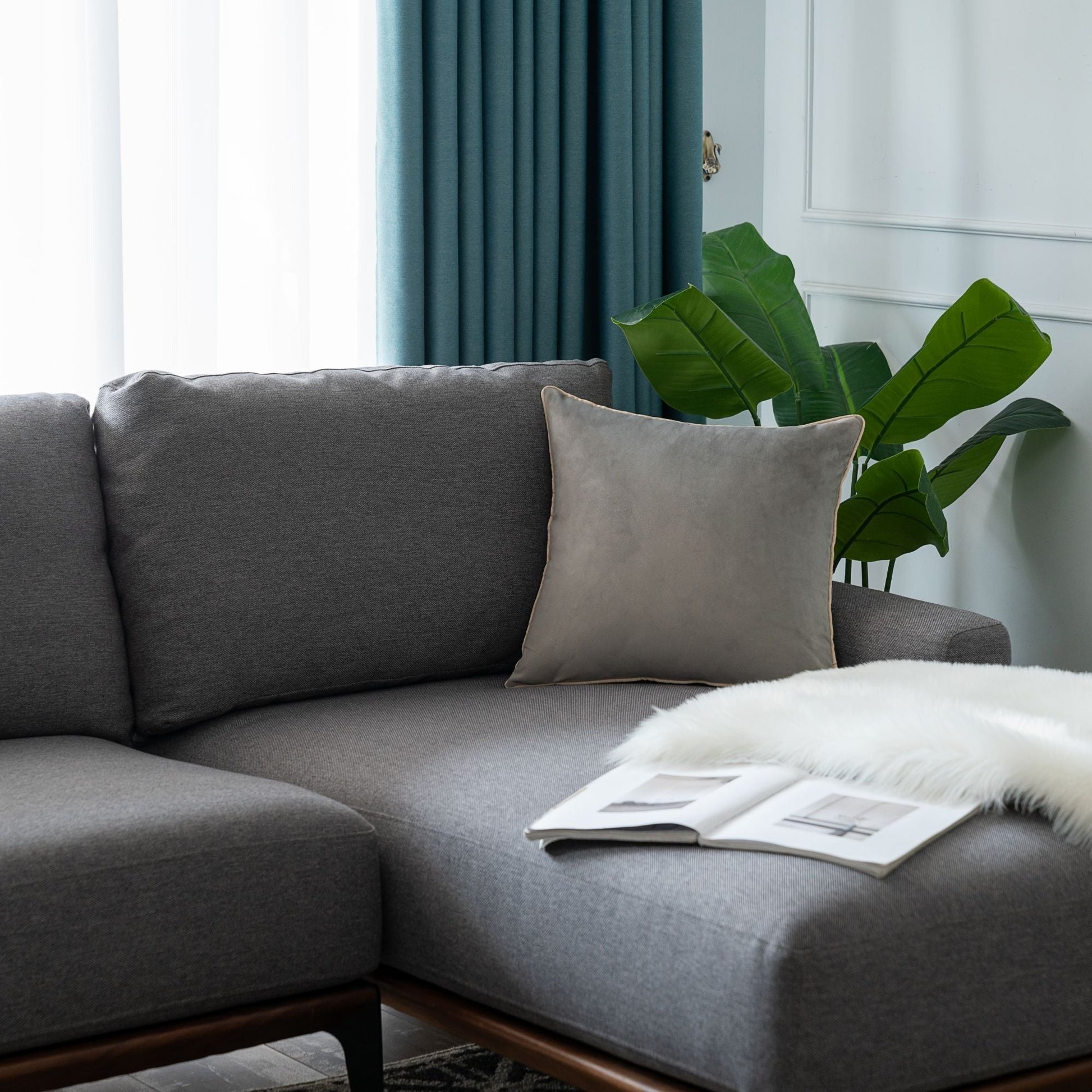 Solid Velvet Cushion 2PC