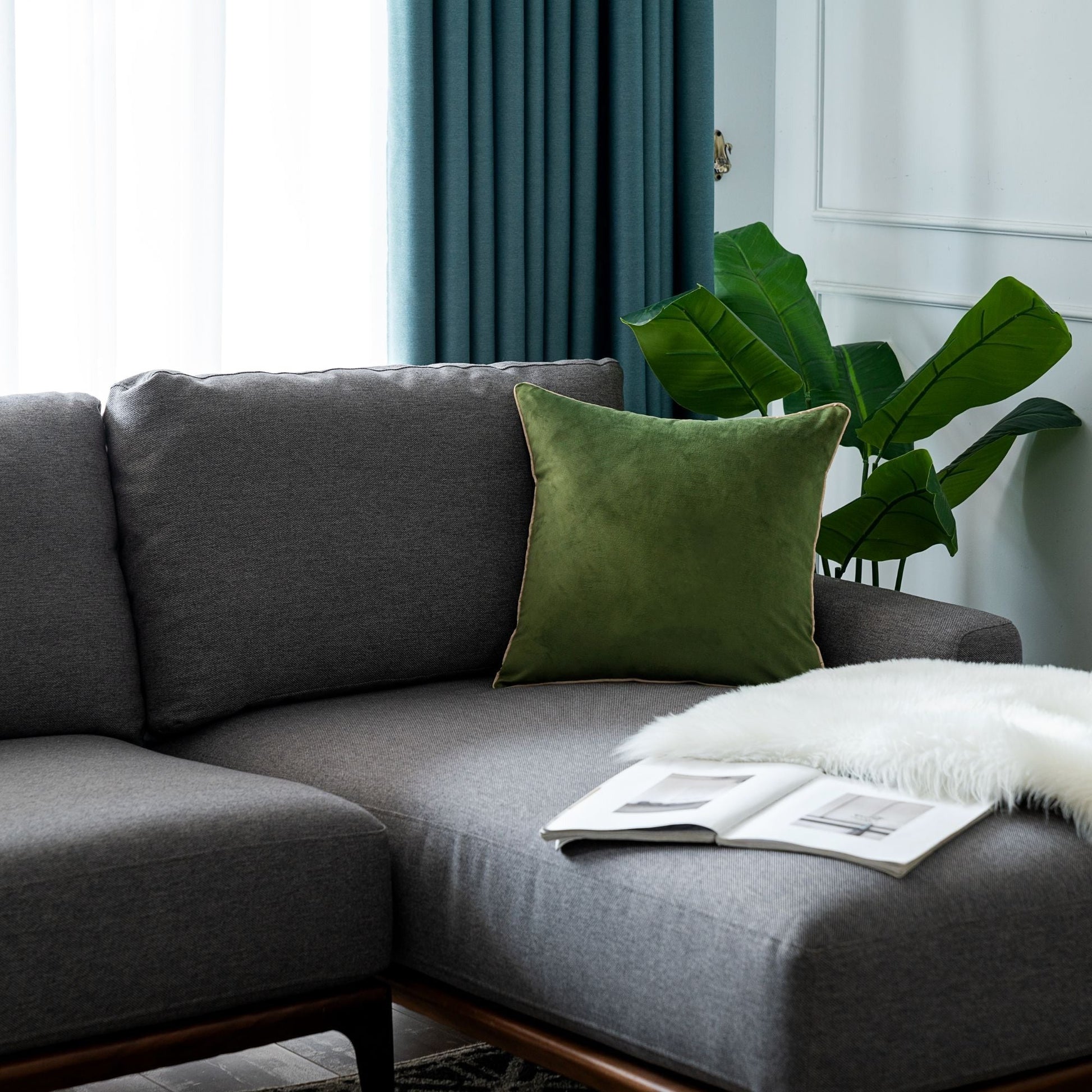 Solid Velvet Cushion 2PC