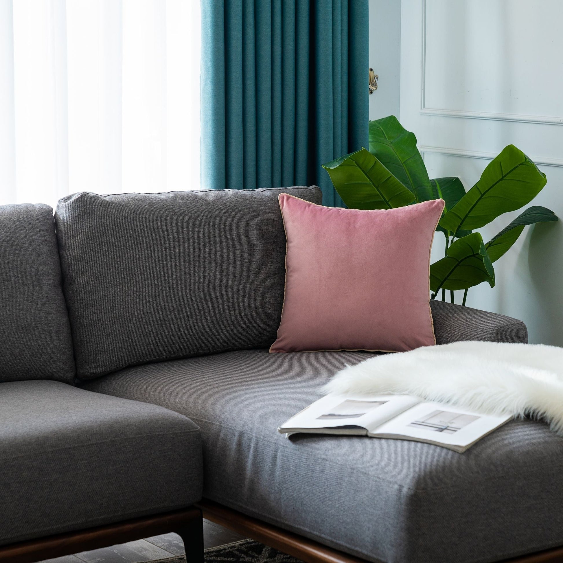 Solid Velvet Cushion 2PC