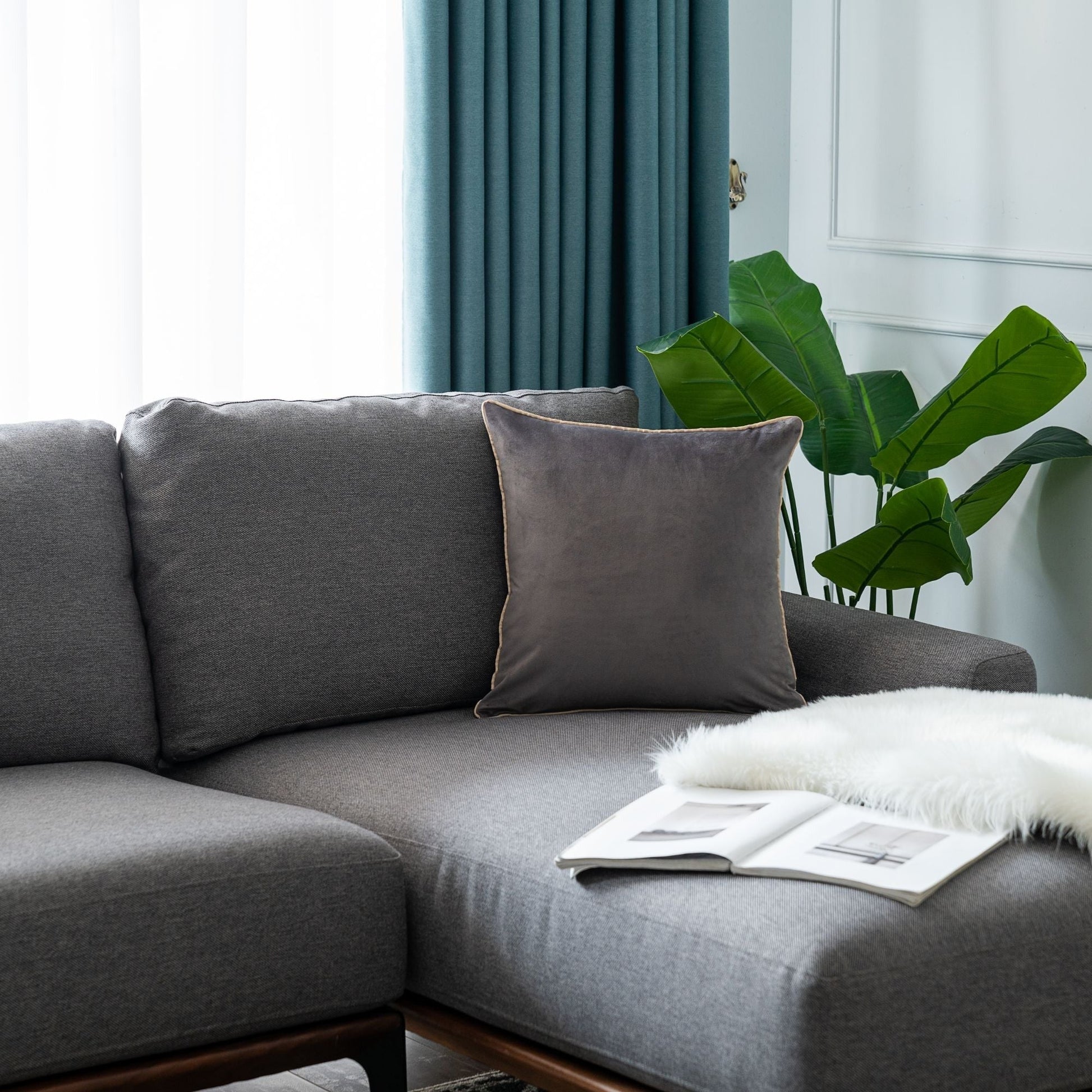 Solid Velvet Cushion 2PC