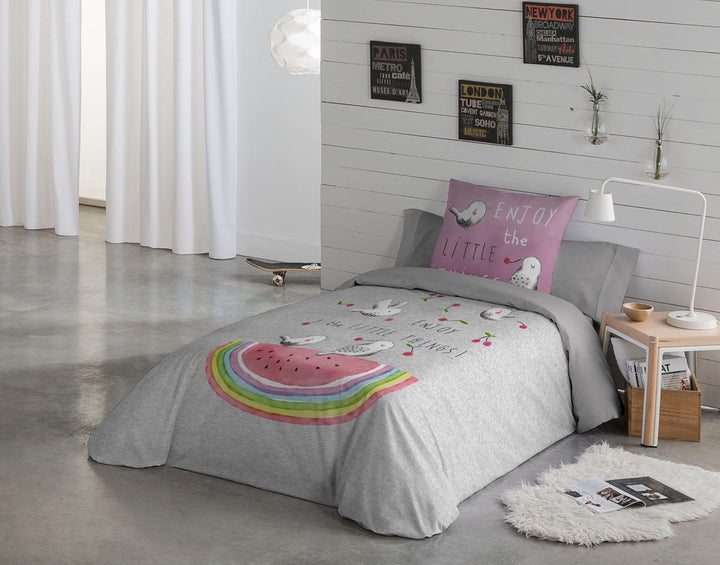 Juego de funda nórdica de 2 piezas con diseño de cerezas dulces (167,5 cm de ancho x 228,6 cm de largo)