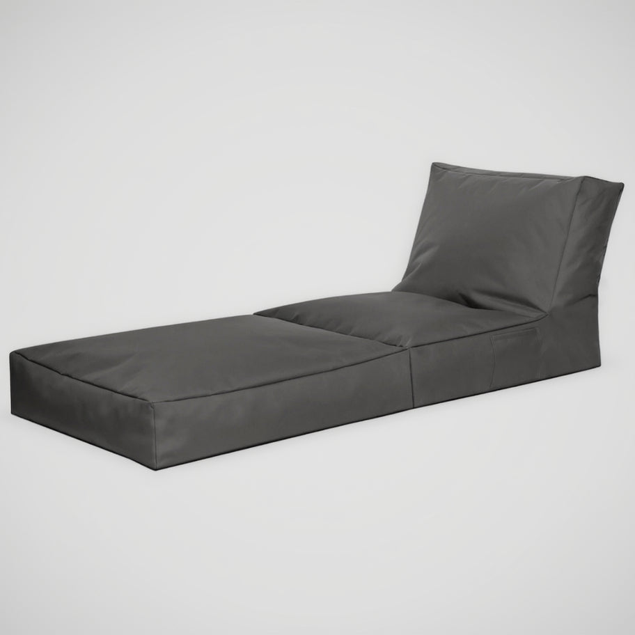 Gray outdoor lounge chair on a white background